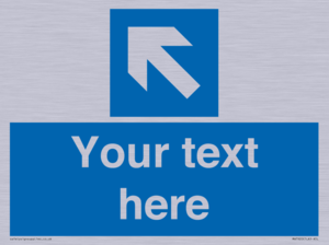 Custom Directional signage blue left arrow 